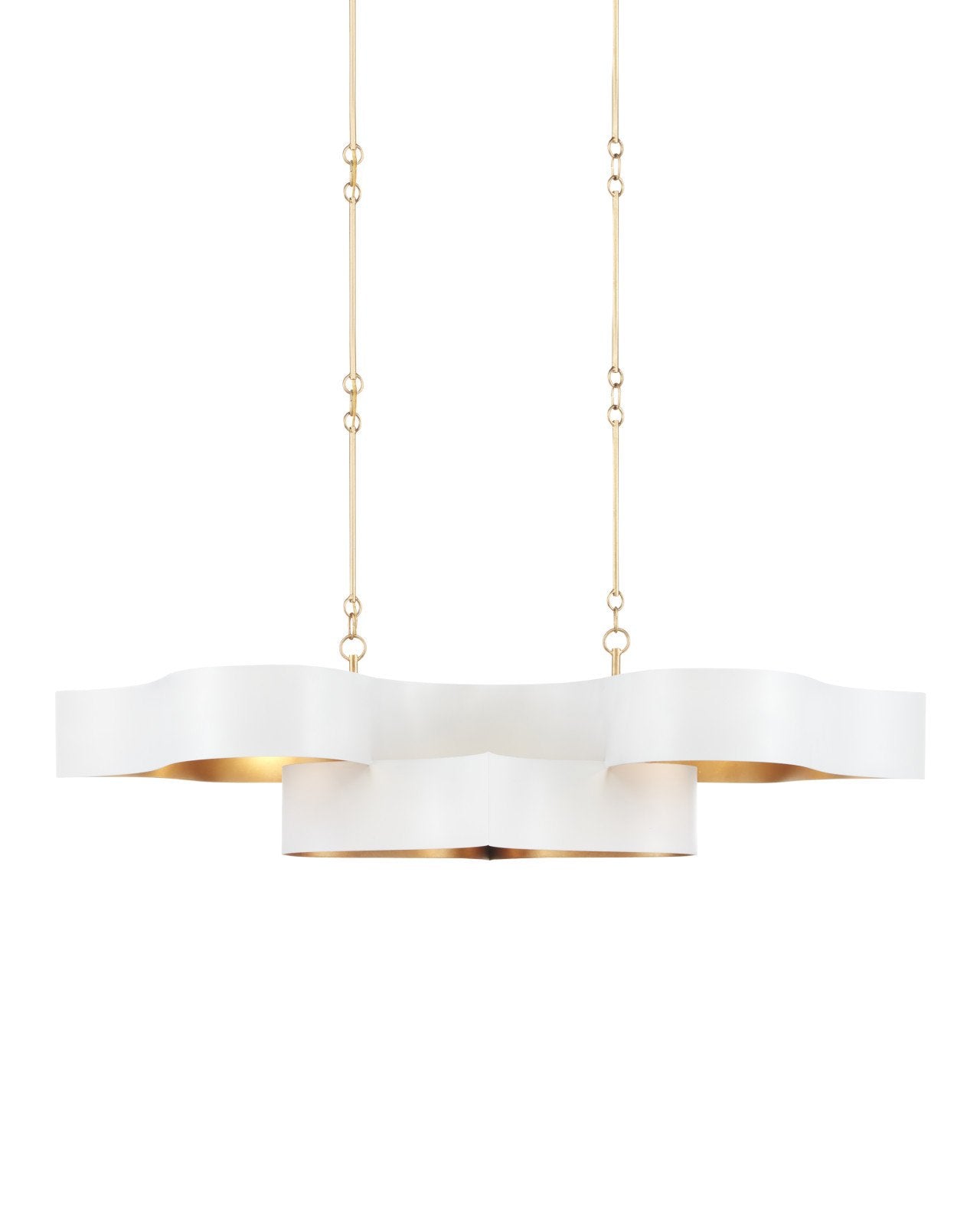 Grand Lotus White Oval Chandelier